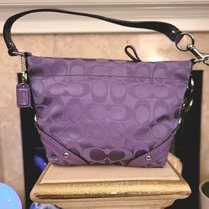 COACH Signature Violet/Lilac Sateen Shoulder Bag